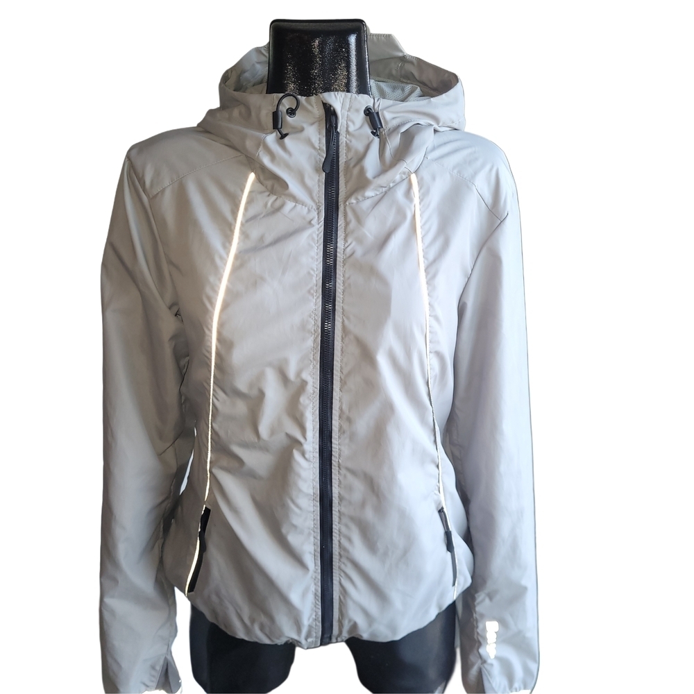Bench Gray Hooded Light Windbreaker Jacket Size M